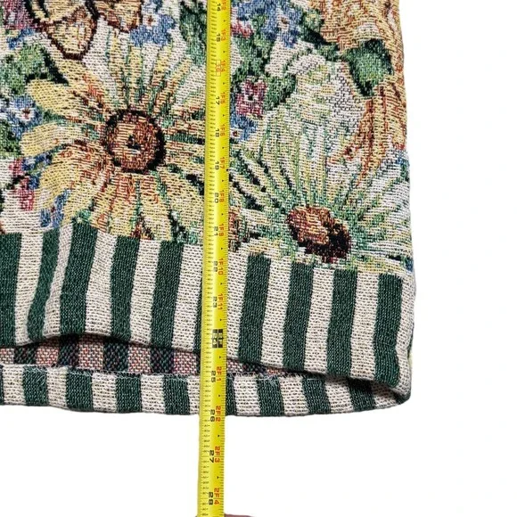 Vintage 90s Sugar Sreet Weavers Sunflower Butterfly AOP Sweater Women's Large - Picture 7 of 8